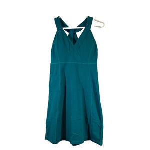 Lucy Womens Racer Athletic Dress Built in Bra Blue XS Sporty Athleisure D60 +